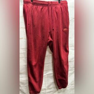 Nike fleece joggers dark‎ orange size Large